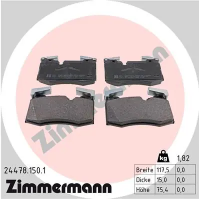 Handler.Part Brake pad set, disc brake ZIMMERMANN 244781501 1