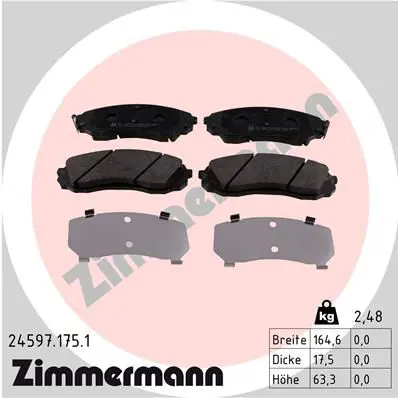 Handler.Part Brake pad set, disc brake ZIMMERMANN 245971751 1