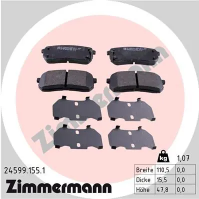 Handler.Part Brake pad set, disc brake ZIMMERMANN 245991551 1