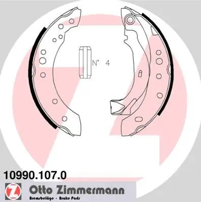 Handler.Part Brake shoe set ZIMMERMANN 109901070 1