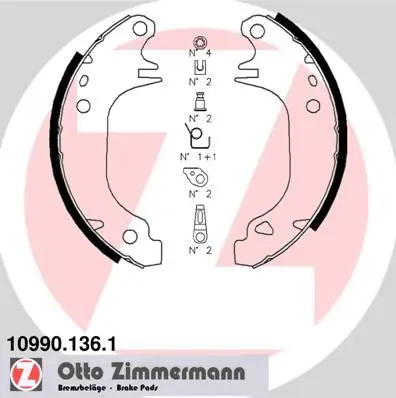 Handler.Part Brake shoe set ZIMMERMANN 109901361 1