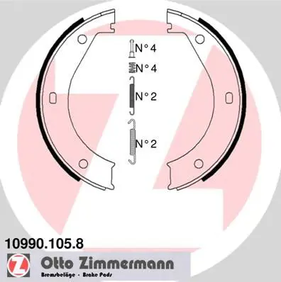 Handler.Part Brake shoe set, parking brake ZIMMERMANN 109901058 1