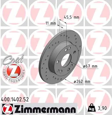 Handler.Part Brake disc ZIMMERMANN 400140252 1