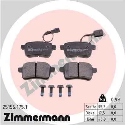 Handler.Part Brake pad set, disc brake ZIMMERMANN 251561751 1