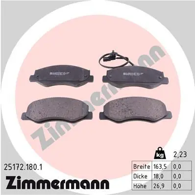 Handler.Part Brake pad set, disc brake ZIMMERMANN 251721801 1