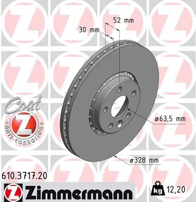 Handler.Part Brake disc ZIMMERMANN 610371720 1