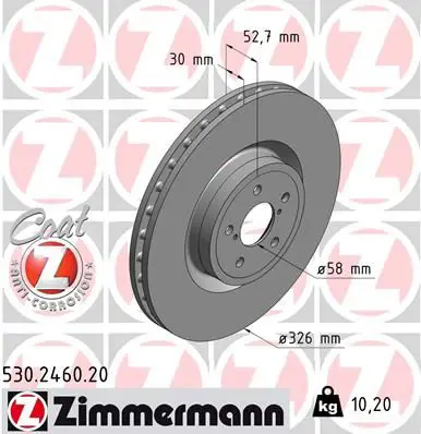 Handler.Part Brake disc ZIMMERMANN 530246020 1