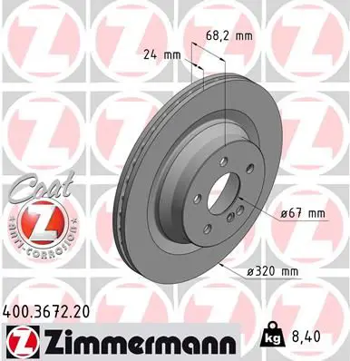 Handler.Part Brake disc ZIMMERMANN 400367220 1