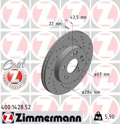 Handler.Part Brake disc ZIMMERMANN 400142852 1