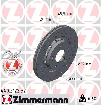 Handler.Part Brake disc ZIMMERMANN 440312252 1