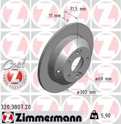 Handler.Part Brake disc ZIMMERMANN 320380720 1