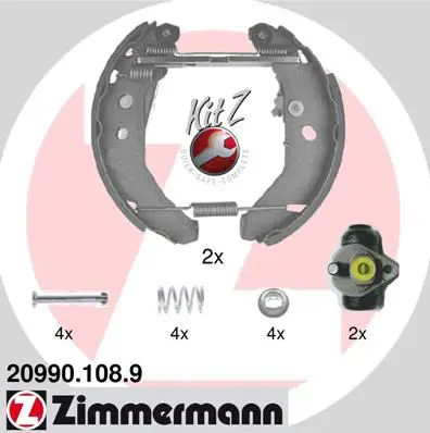 Handler.Part Brake shoe set ZIMMERMANN 209901089 1