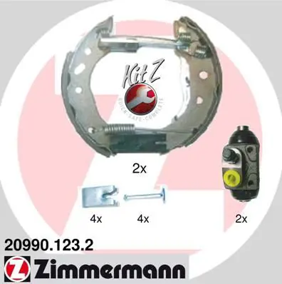 Handler.Part Brake shoe set ZIMMERMANN 209901232 1