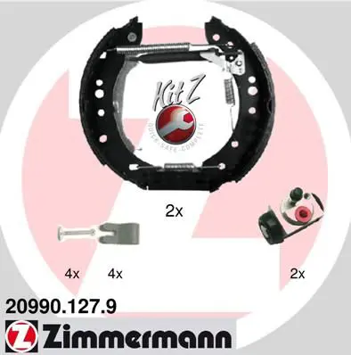 Handler.Part Brake shoe set ZIMMERMANN 209901279 1