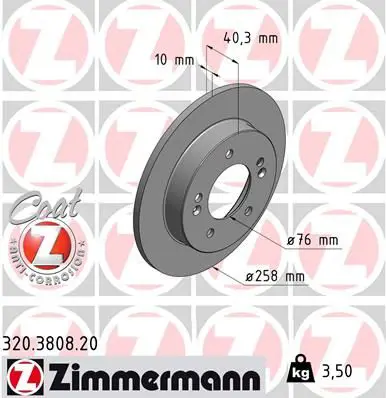 Handler.Part Brake disc ZIMMERMANN 320380820 1