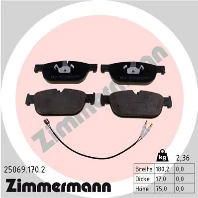 Handler.Part Brake pad set, disc brake ZIMMERMANN 250691702 1