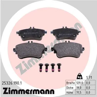 Handler.Part Brake pad set, disc brake ZIMMERMANN 253261901 1