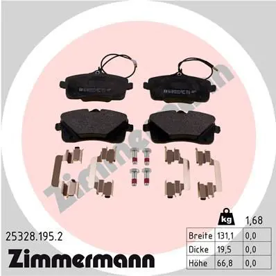 Handler.Part Brake pad set, disc brake ZIMMERMANN 253281952 1