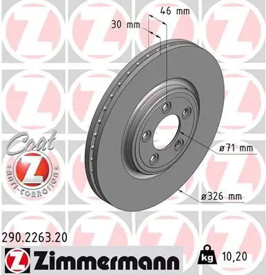 Handler.Part Brake disc ZIMMERMANN 290226320 1