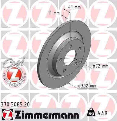 Handler.Part Brake disc ZIMMERMANN 370308520 1