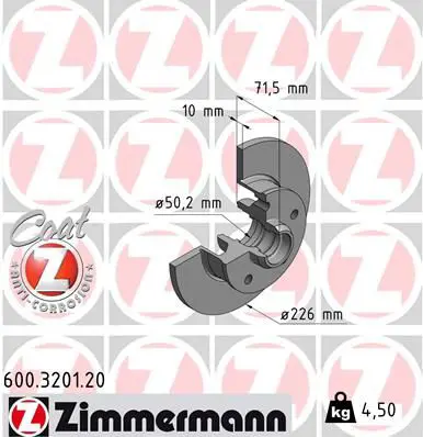 Handler.Part Brake disc ZIMMERMANN 600320120 1