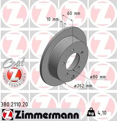 Handler.Part Brake disc ZIMMERMANN 380211020 1