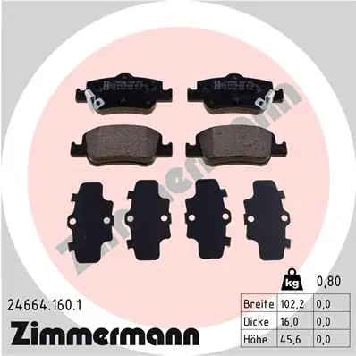 Handler.Part Brake pad set, disc brake ZIMMERMANN 246641601 1