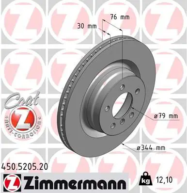 Handler.Part Brake disc ZIMMERMANN 450520520 1