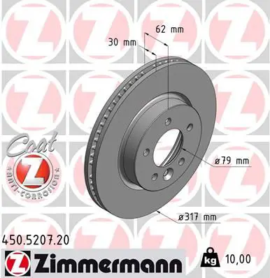 Handler.Part Brake disc ZIMMERMANN 450520720 1