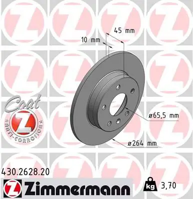 Handler.Part Brake disc ZIMMERMANN 430262820 1