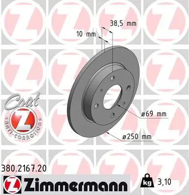 Handler.Part Brake disc ZIMMERMANN 380216720 1