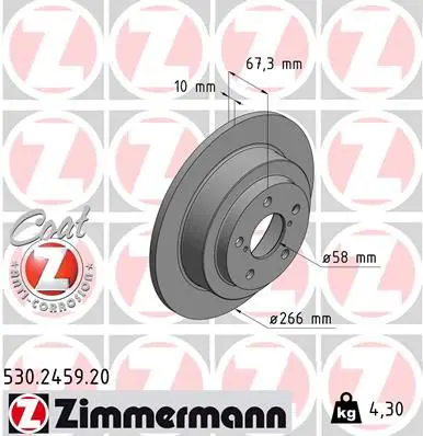 Handler.Part Brake disc ZIMMERMANN 530245920 1