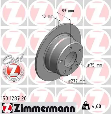 Handler.Part Brake disc ZIMMERMANN 150128720 1