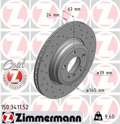 Handler.Part Brake disc ZIMMERMANN 150341152 1