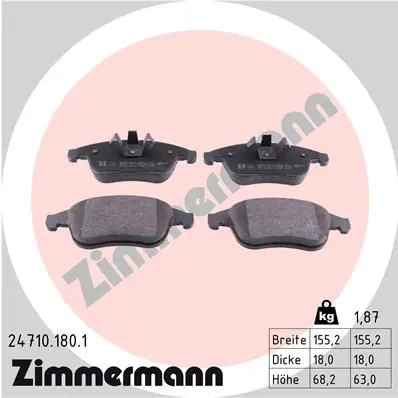 Handler.Part Brake pad set, disc brake ZIMMERMANN 247101801 1