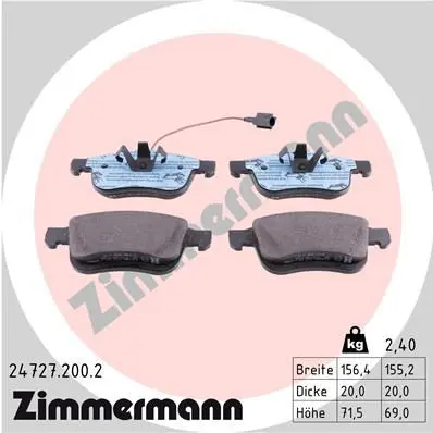 Handler.Part Brake pad set, disc brake ZIMMERMANN 247272002 1