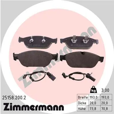 Handler.Part Brake pad set, disc brake ZIMMERMANN 251582002 1