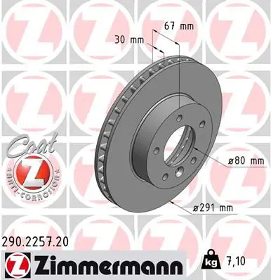 Handler.Part Brake disc ZIMMERMANN 290225720 1