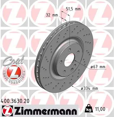 Handler.Part Brake disc ZIMMERMANN 400363020 1