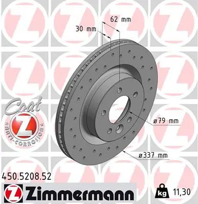 Handler.Part Brake disc ZIMMERMANN 450520852 1