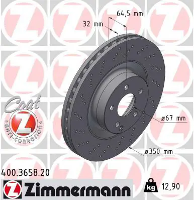 Handler.Part Brake disc ZIMMERMANN 400365820 1