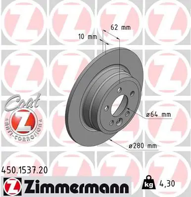 Handler.Part Brake disc ZIMMERMANN 450153720 1