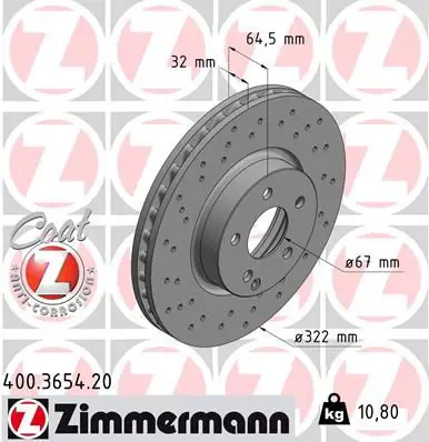 Handler.Part Brake disc ZIMMERMANN 400365420 1