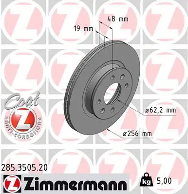 Handler.Part Brake disc ZIMMERMANN 285350520 1