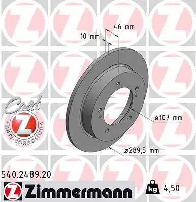 Handler.Part Brake disc ZIMMERMANN 540248920 1