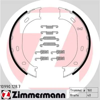 Handler.Part Brake shoe set, parking brake ZIMMERMANN 109901287 1