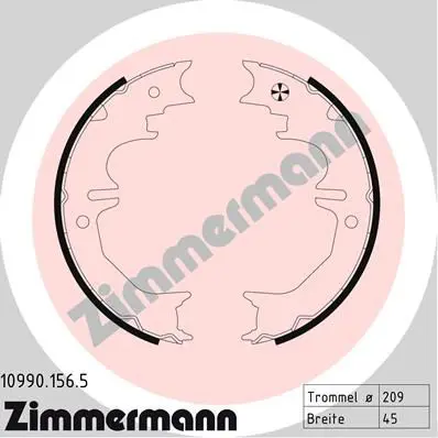 Handler.Part Brake shoe set, parking brake ZIMMERMANN 109901565 1