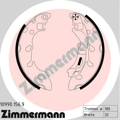 Handler.Part Brake shoe set ZIMMERMANN 109901569 1