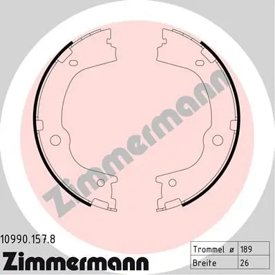 Handler.Part Brake shoe set, parking brake ZIMMERMANN 109901578 1