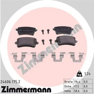 Handler.Part Brake pad set, disc brake ZIMMERMANN 246061752 1